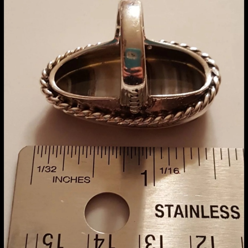 Sterling Banded Agate Ring - Picture 2 of 4